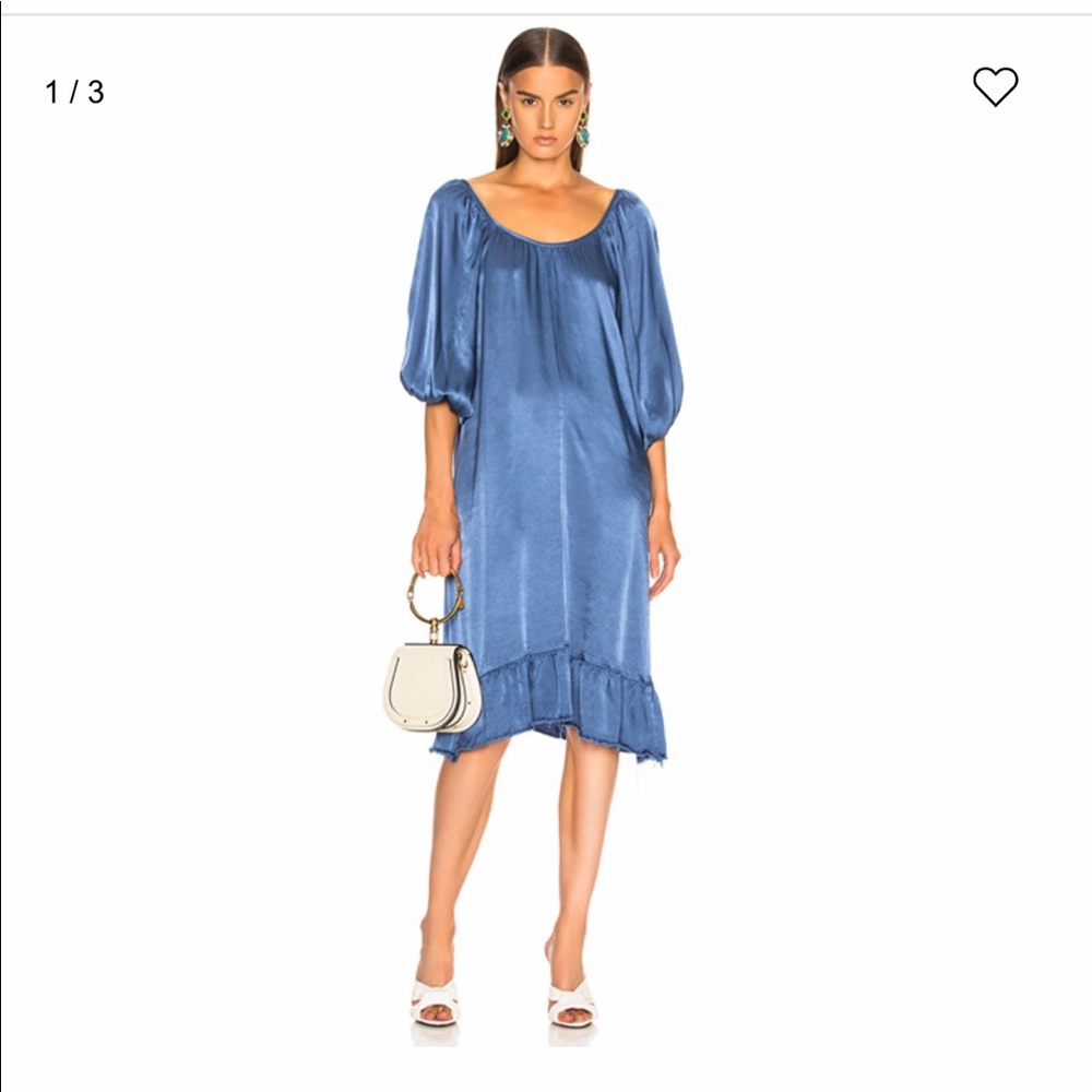 Raquel Allegra Pebble Satin Ruffle Dress - New
